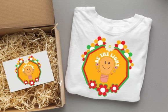 Be the Light Groovy Christian Design T-Shirt Designs