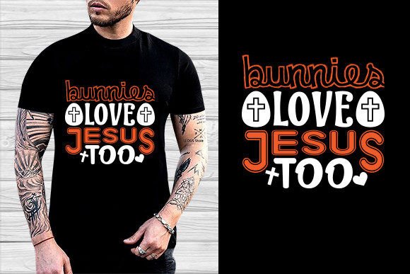 Bunnies Love Jesus Easter T-Shirt Design