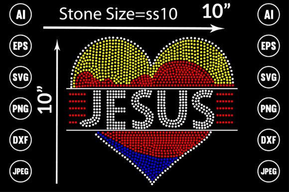 Jesus and Love Rhinestone Design T-Shirt Designs