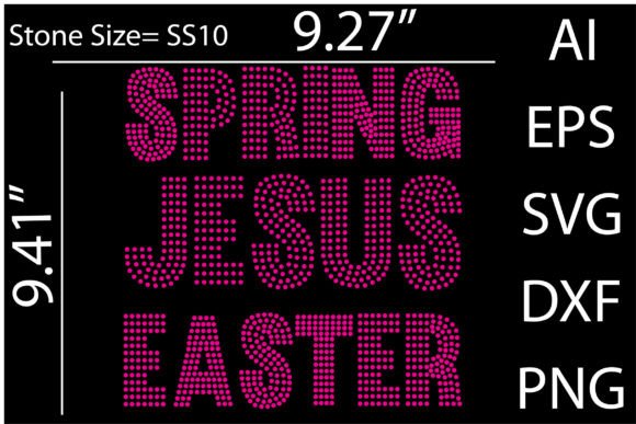 Spring Jesus Easter Rhinestone Templates for T-Shirt Designs